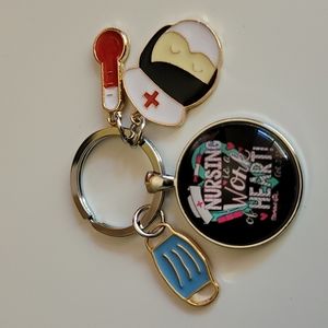 Nursing is Work of the Heart Keychain